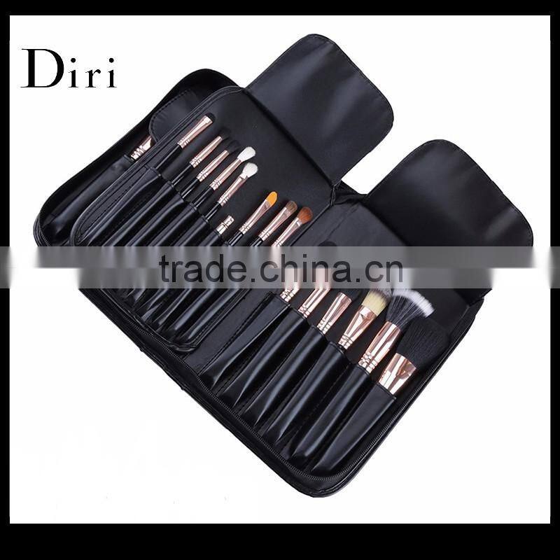 Hot sale Professional black Cosmetic Bag Makeup brush vanity Set