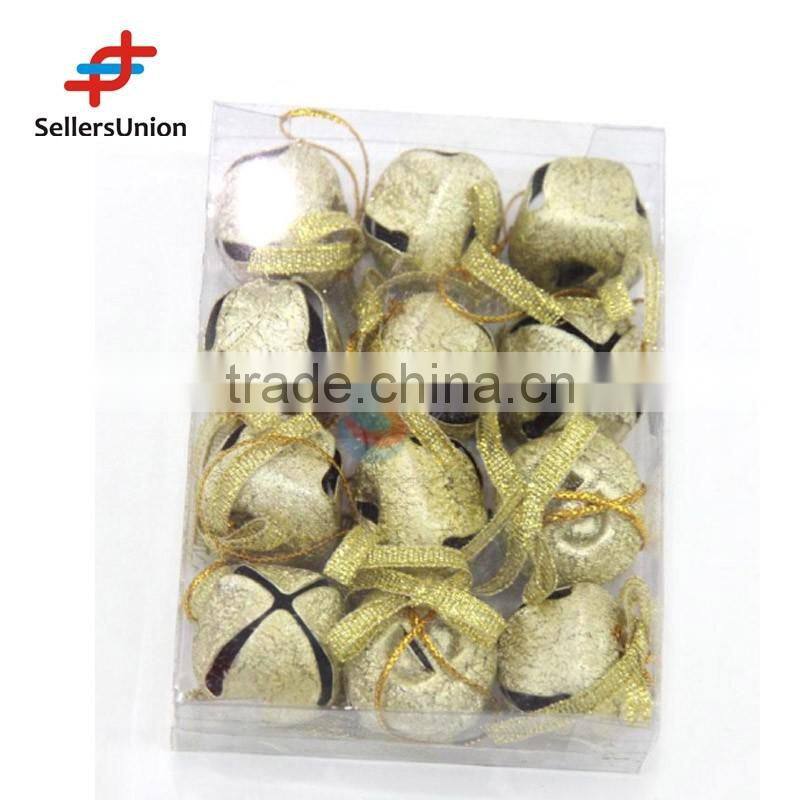 No.1 yiwu exporting 12 pcs gold christmas bell for christmas decorations commission agent wanted