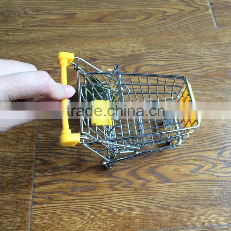 Hot Sell Shopping Cart Toy Mini Supermarket Handcart Mini Storge Basket