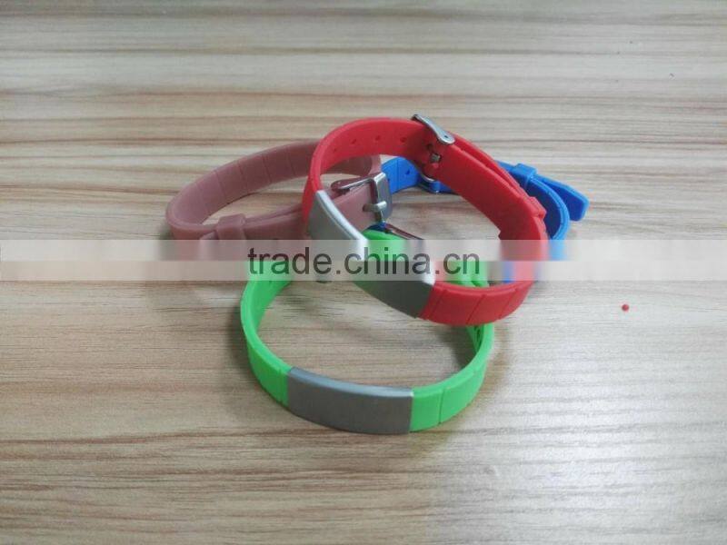 2016 Wholesale China Supplier create your own silicone safety id bracelet