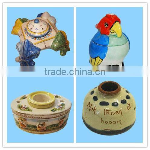 Custom Handmade Home Decor Ceramic Black Bottle Refill Ink