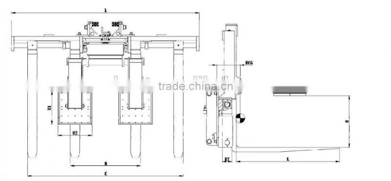 load stabilizer of forklift trucks for machinery or chemistry food industry