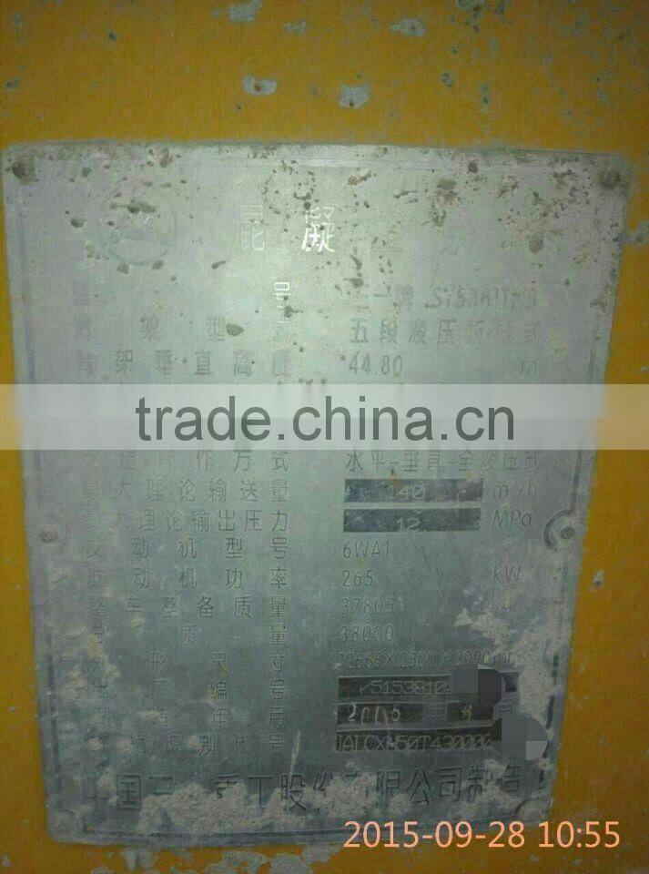 46m ISUZU SANY cheap price used concrete pump truck original for sale