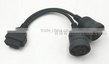 OBD2 16pin Female connector to 2pcs J1939 9pin connector Y cable