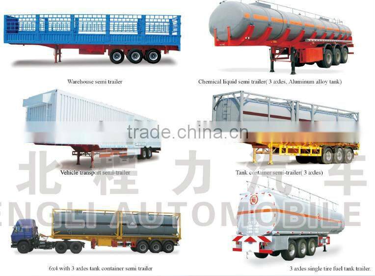 3 Axles Heavy Duty Flatbed Semi Trailer 50Ton with Front Sideboard