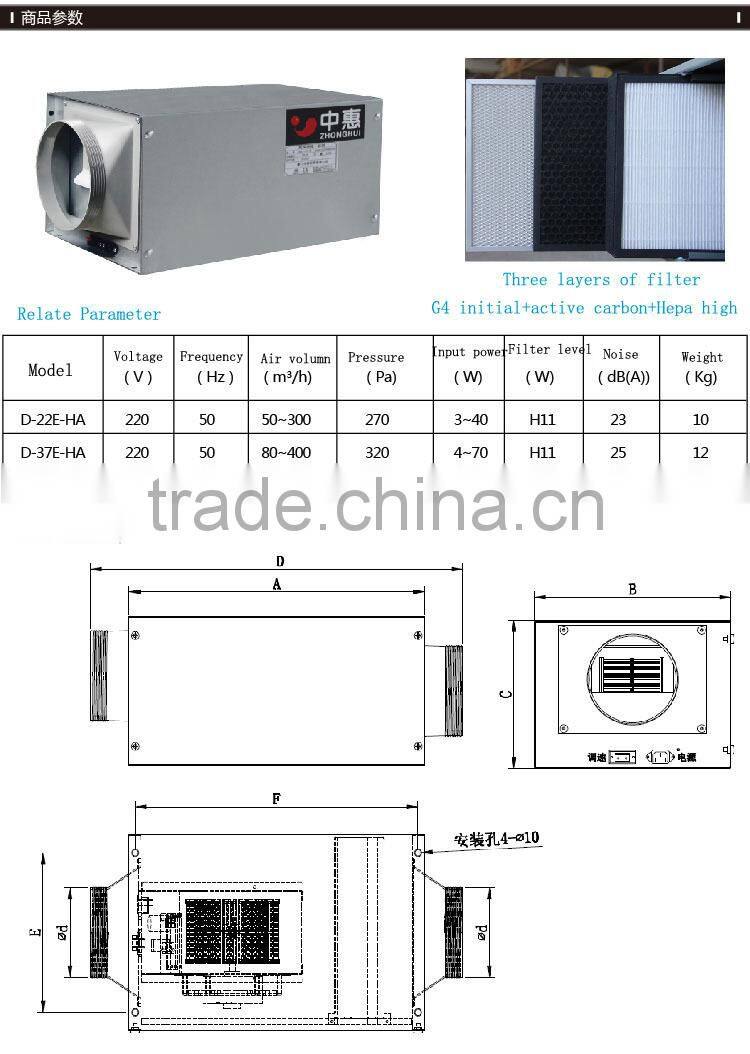 home hepa air purifier with heat recovery function