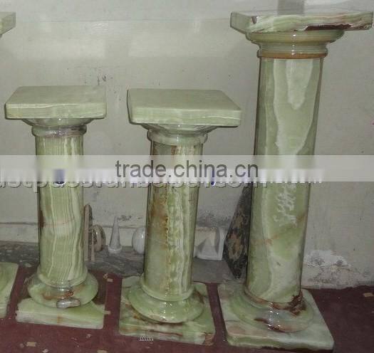 EXPORT QUALITY GREEN ONYX COLUMNS PILLARS CARVED TOP