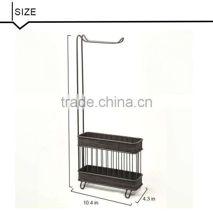 Rectangle Rack, Standing Holder with One Hook, Bronze