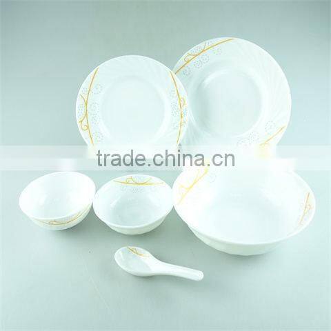 16pcs hot sell three color glazed ceramic dinner set with color box in stock