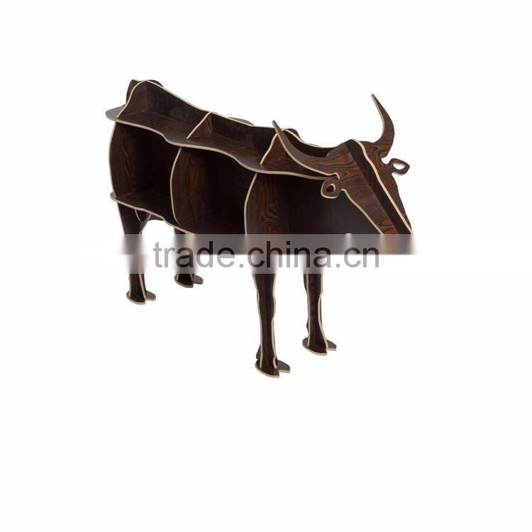 Cattle Puzzle Table,Creative Animal Furniture,MDF DIY Assembled CattleTable For Fashion Living Room,Wooden Animal Furniture