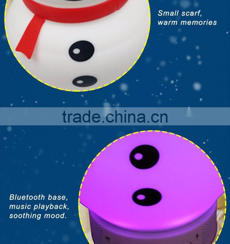 Christmas gift mini portable snowman shape bluetooth speaker with LED light