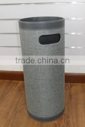 Household Linen Round Faux Leather Umbrella Holder With Handle