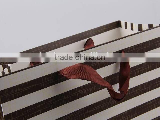 Foldable Gift Bag With Stripe Pattern/ Shopping Paper Bag