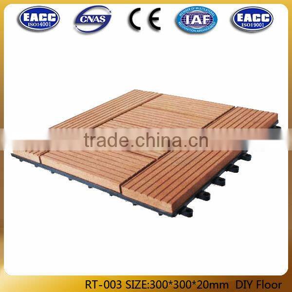 WPC DIY flooring tile slip resistance, easy to install DIY interlocking floor tiles, decking floor low price WPC tile