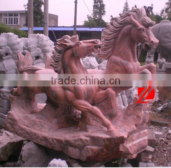 red marble running horse sculpture