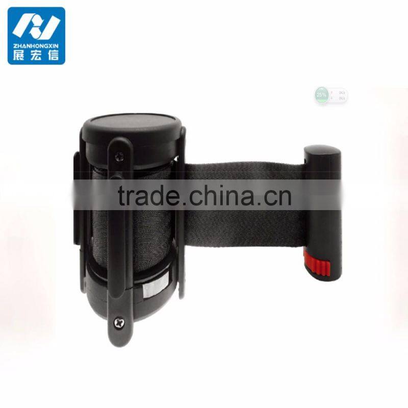 Plastic retractable belt stanchion cassette with locking clip