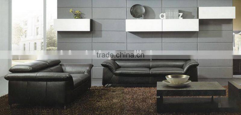 JR8020 modern Luxury Spanish full thick black cow leather living room Italy sofa set