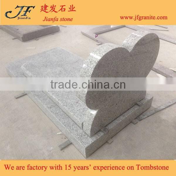 Exquisite Grey Double Heart Granite Headstone Designs