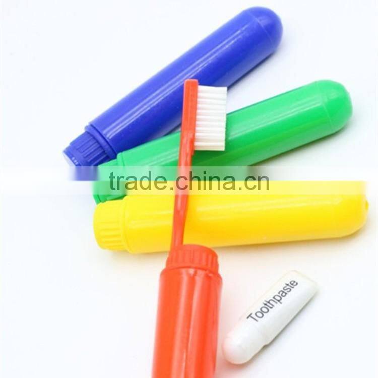 plastic tube package toothbrush travel set for traveller oral care products
