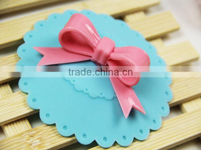 Cute bowknot shaped Silicone Watertight Cup lids Mug Lid Cover lids