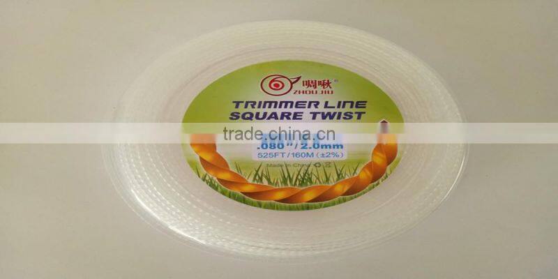 Brush Cutter Parts Nylon Grass 2.0mm square twist Trimmer Line