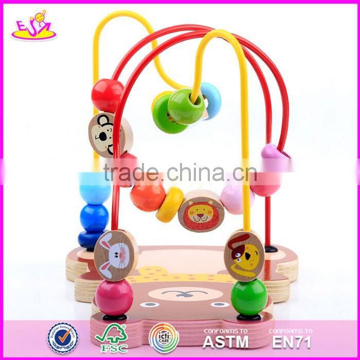 2017 new design educational kids play wooden toy bead maze W11B135