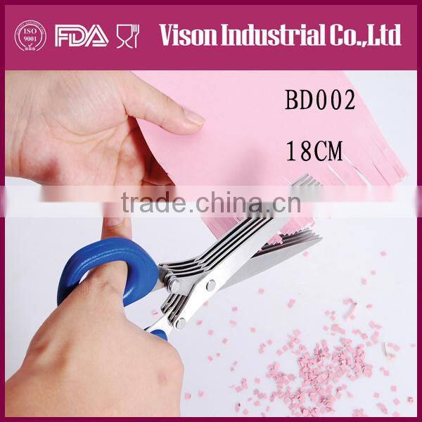 New Stainless Steel 5 Blade Cut Shredding Scissors Sharp Herb Kitchen Tool (BD001))