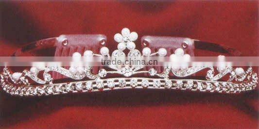 High Quality Fashion Pearl Rhienstone Tiaras Bridal Hair Comb