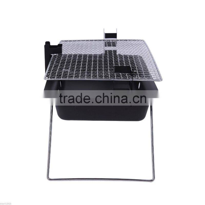 Black Camping Charcoal BBQ Grill Barbecue Grill with foldable legs