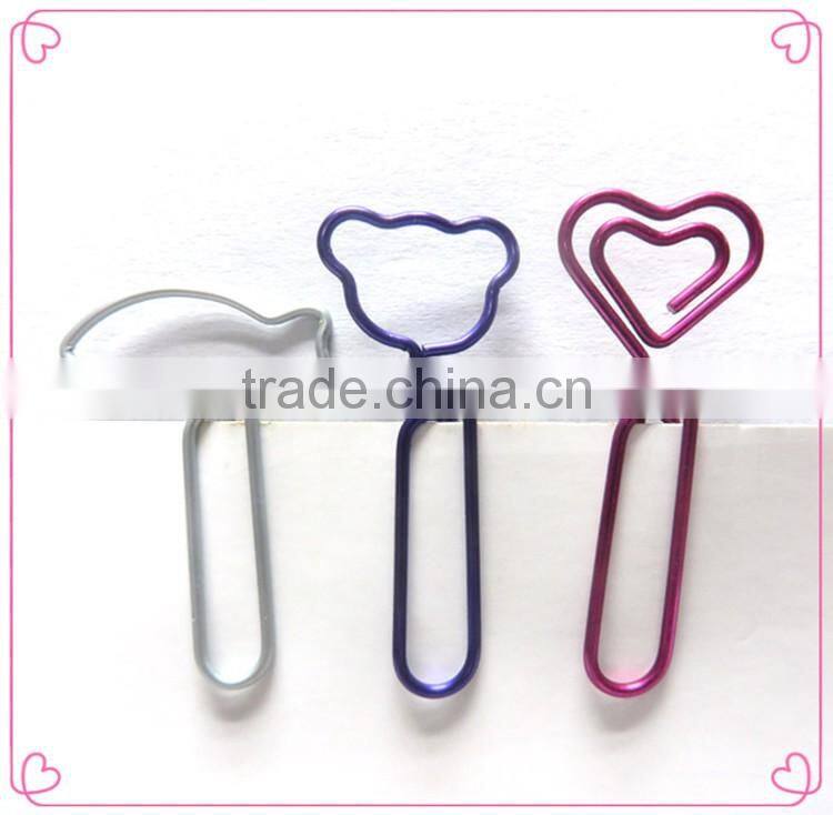 Lovely long colorful metal animal shapes paper clip bookmark