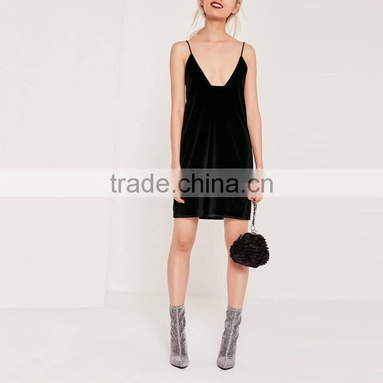 Black Square Neck Velvet Prom Cami Dress Fashion Birthday Party Dresses for Girls of 18 Years Old HSD7631