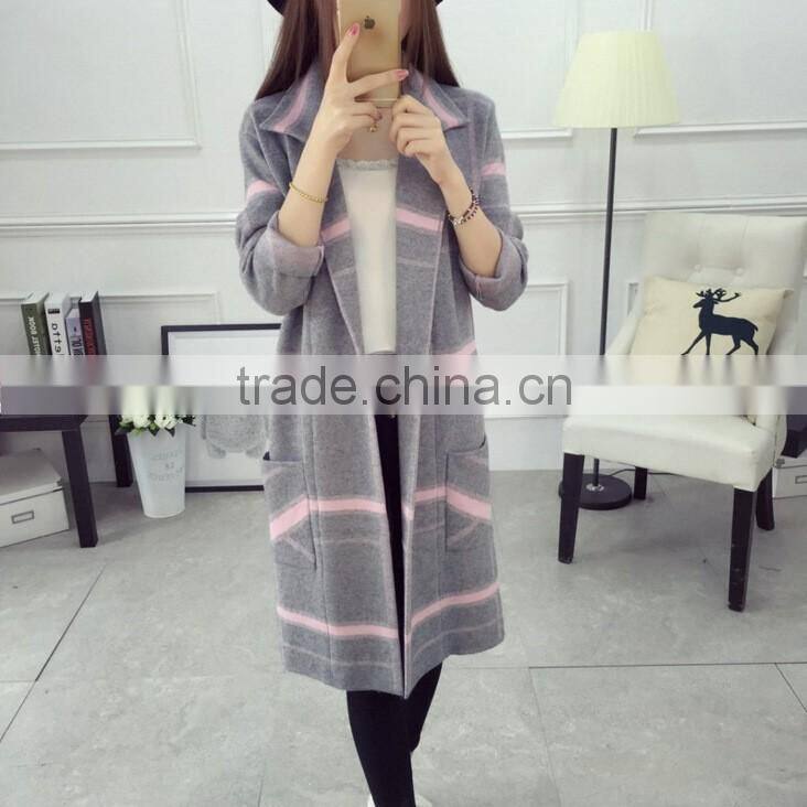 Wholesale ladies knitted sweater coat women long knit cardigan