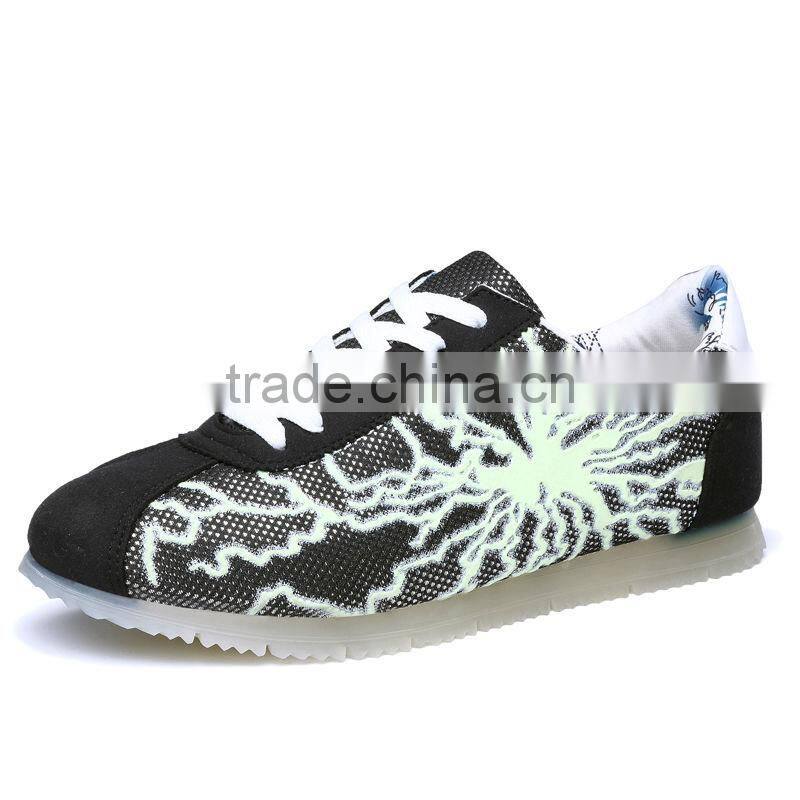 new style fashion men light casual shoes sneakers sample for male, adults fluorescence light sport shoes sneakers for men good