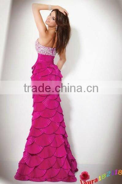 hot pink prom dresses without sleeve