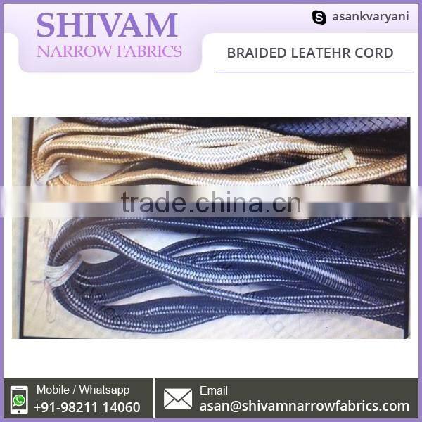 High Performance Multi Color Flat Braided Leather Cord from Genuine Manufacturer