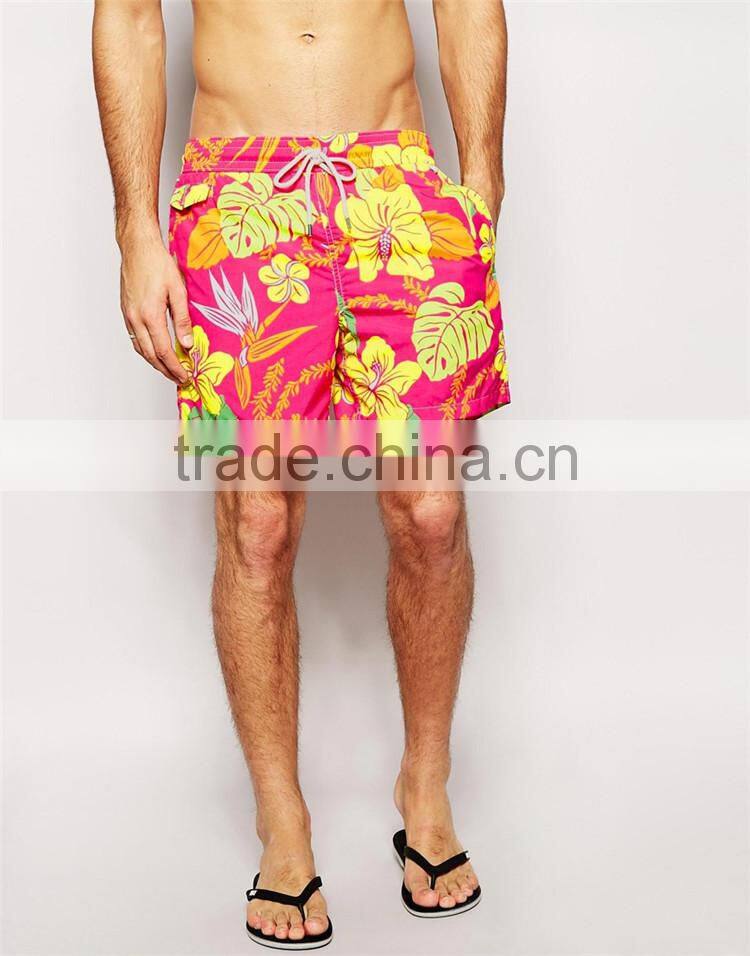 Mens bright color hawaiian swim shorts men
