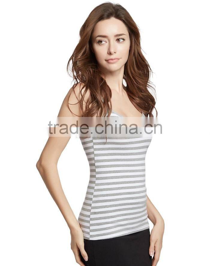 Plain gray stripe stringer tank top custom