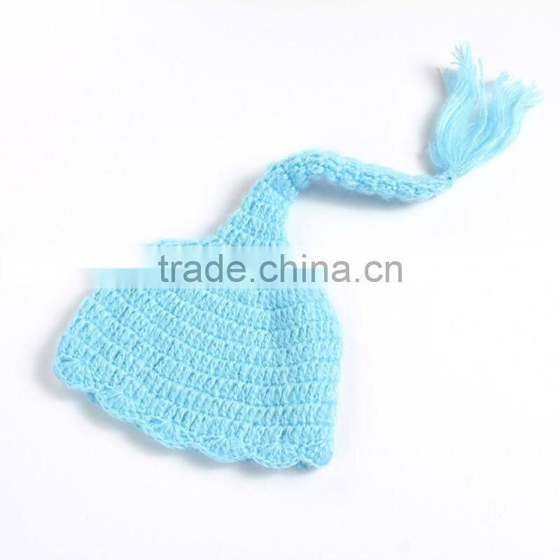 Large inventory white color baby handmade photography of pants and elf hat set wholesale crochet custome photography cheap