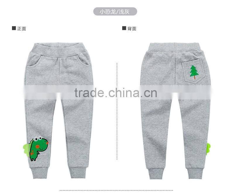 China Supplier Boy Trousers Wholesale100%Cotton Kids Wear Casual Children Embroidery Trouser Pants