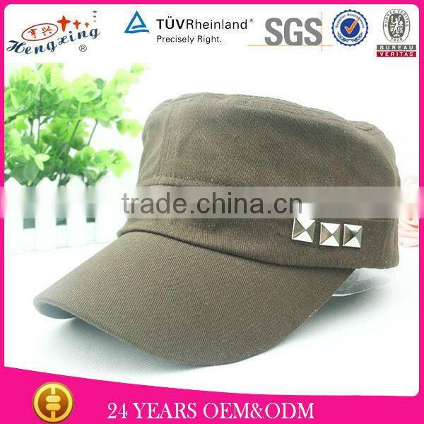 Fashion Black 100% Cotton Custom Cheap Military Cap