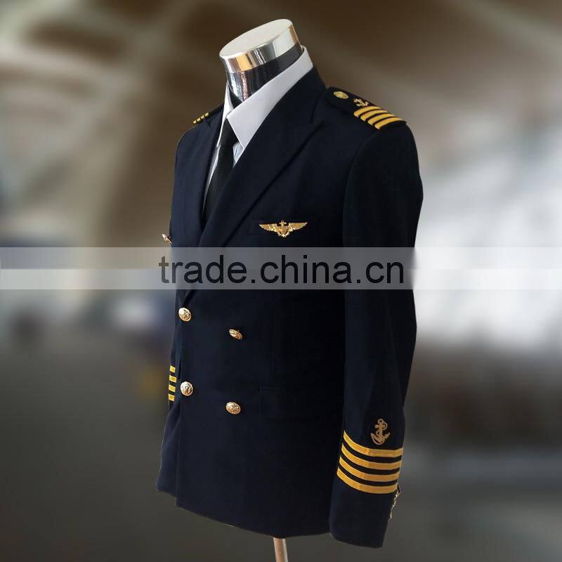 Juqian OEM custom mens airline pilot uniform for captain, Airline Hostess Uniform, Airport uniform
