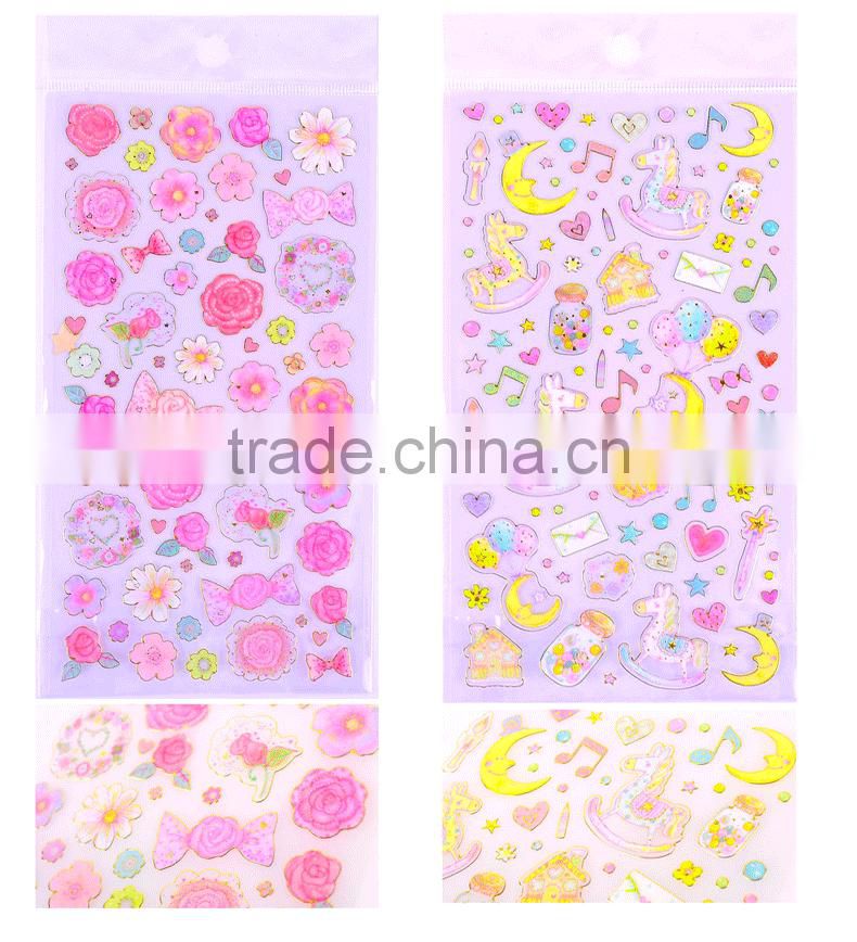 Die-cut different shape sticker PVC / PET sticker cheap gold stamp sticker