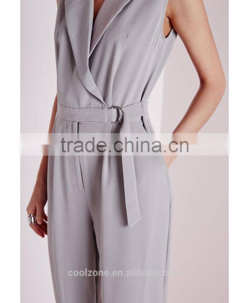 2015 fashion jumpsuit design new style v neck wrap women jumpsuit