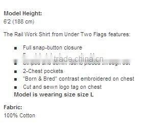 2016 customized cotton uniform long sleeve denim dress shirt for men