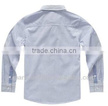 2016 left chest pocket contrast color oxford kids shirt