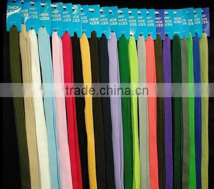 High quality wide flat customized polyester shoe laces
