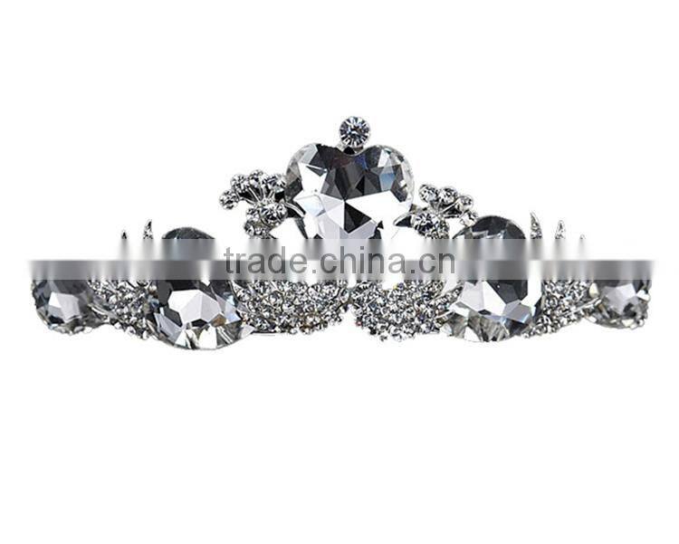Peackcock shape Rhinestones Heart Crown BridalJewelry Hair Accessories