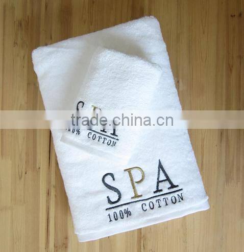 Pure Cotton Terry Spa Towel Set With Custom Embroidery Logo
