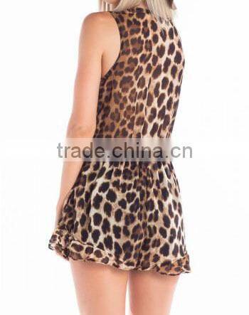 2016 Hot Selling Summer Jumpsuit Clothes Leopard Printing Women Playsuit Jumpsuits For Women