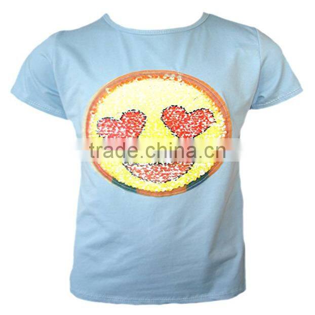 women's fancy design 100% cotton t-shirts exporter in China t-shirts with face print